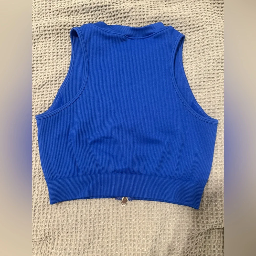 {OTOS} Blue Ribbed Sports Bra - Picture 5 of 5